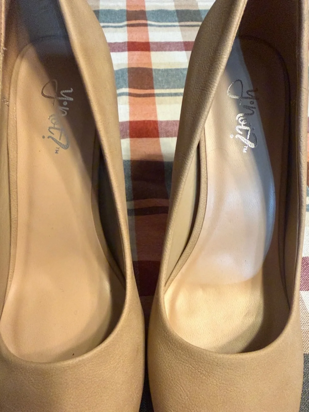 Women's Platform Block Heel Pumps in Taupe
